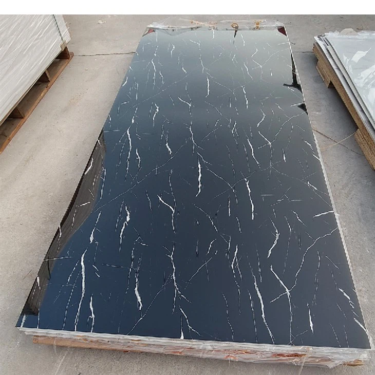 1220 * 2440 mm PVC marmora loksne sienu dekorēšanai